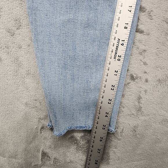 AGOLDE Jeans Womens 32 Blue Light Wash Sophie Raw Hem High Rise Crop Skinny - Picture 11 of 13